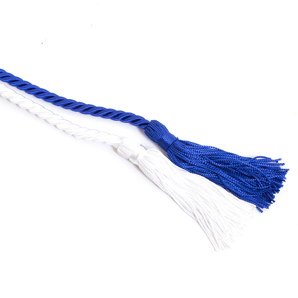 Graduation, Double Honor Cords, Royal Blue/White